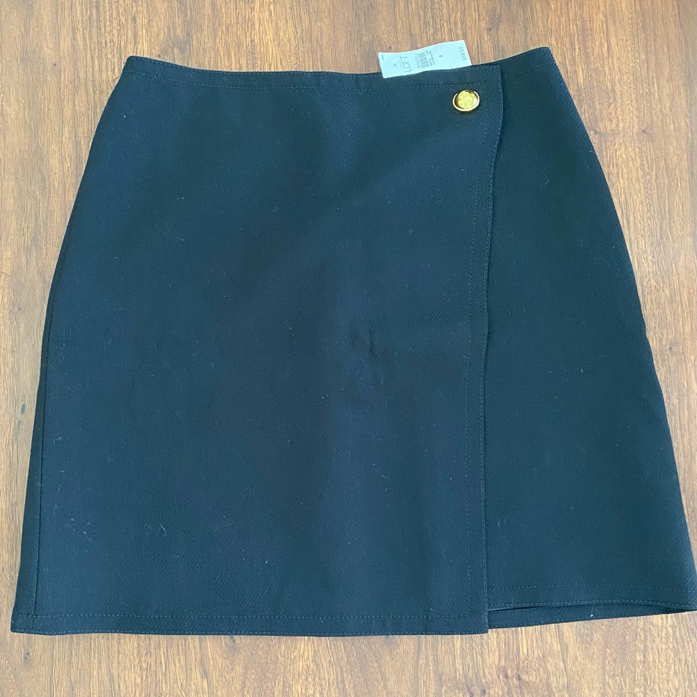 Loft Black Wrap Skirt